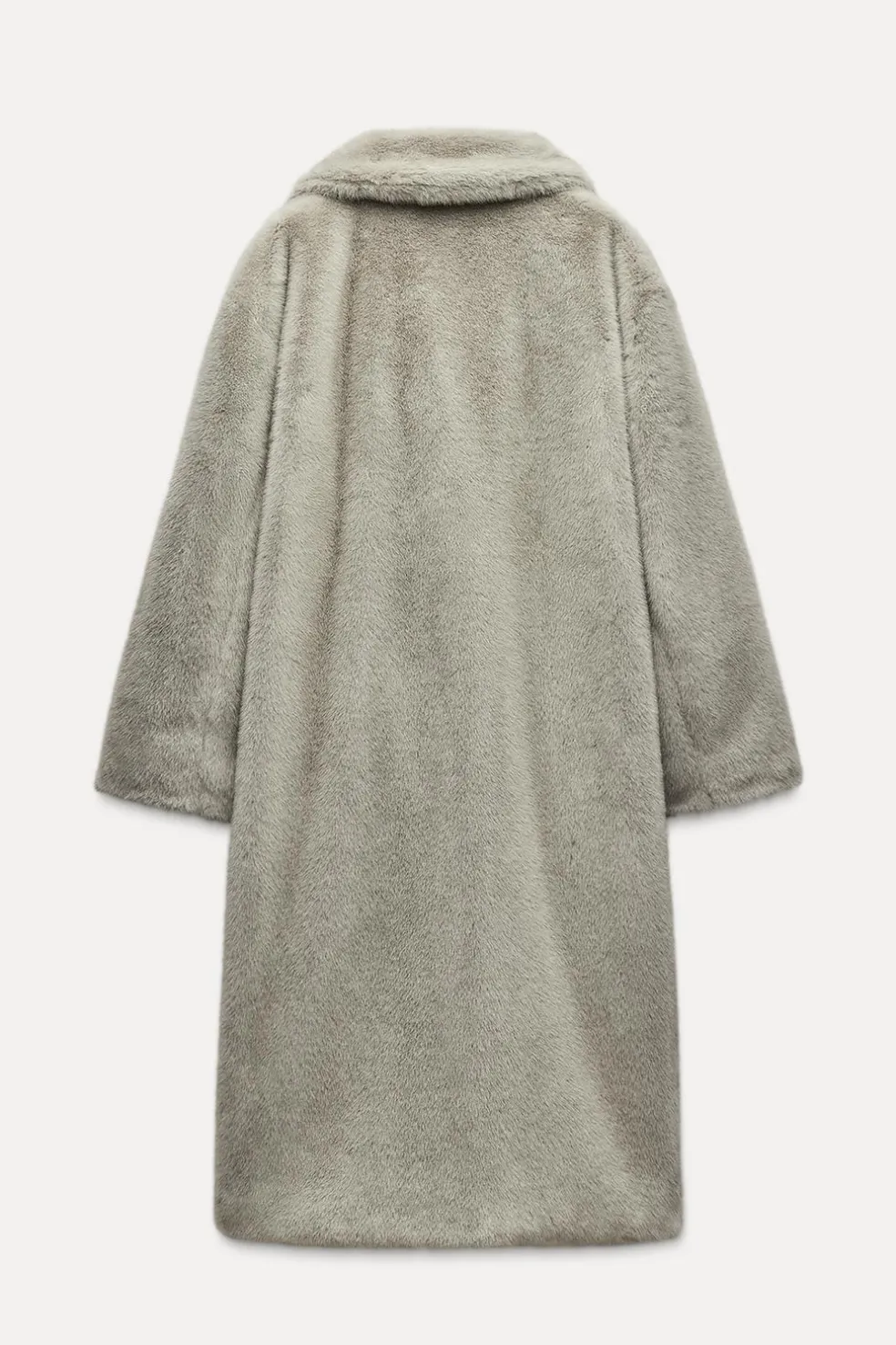 ZARA Winter Layersnew|Sobretudos / Anoraques^CASACO COMPRIDO COM EFEITO DE PELO SINTÉTICO Cinzento