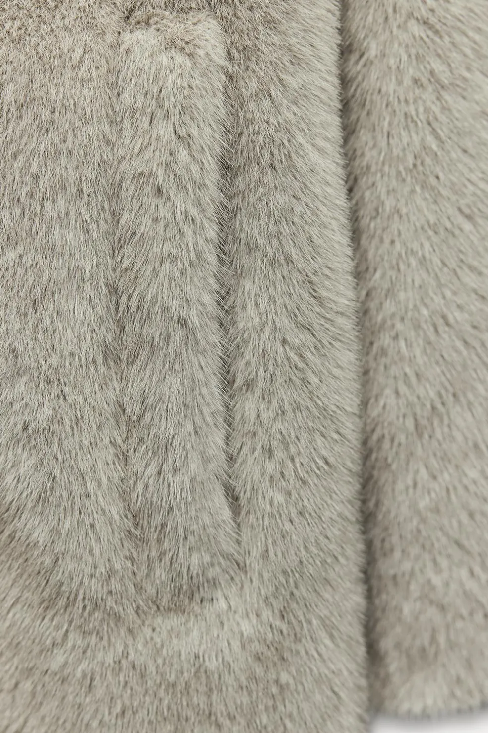ZARA Winter Layersnew|Sobretudos / Anoraques^CASACO COMPRIDO COM EFEITO DE PELO SINTÉTICO Cinzento