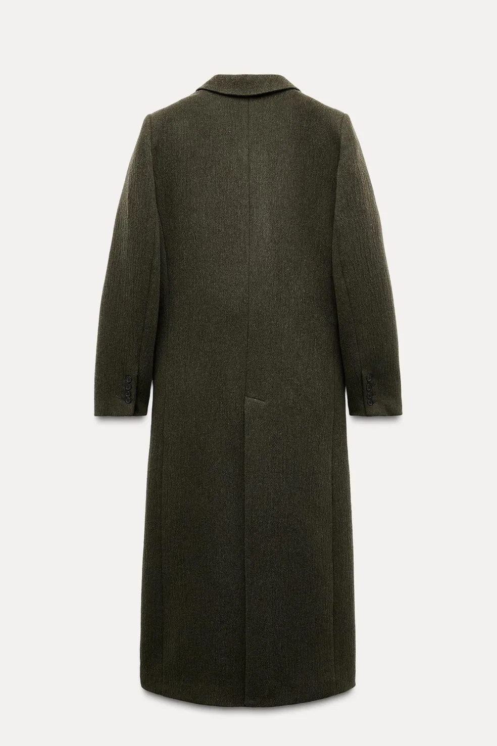 ZARA Sobretudos / Anoraques^CASACO COMPRIDO COM LÃ ZW COLLECTION Musgo