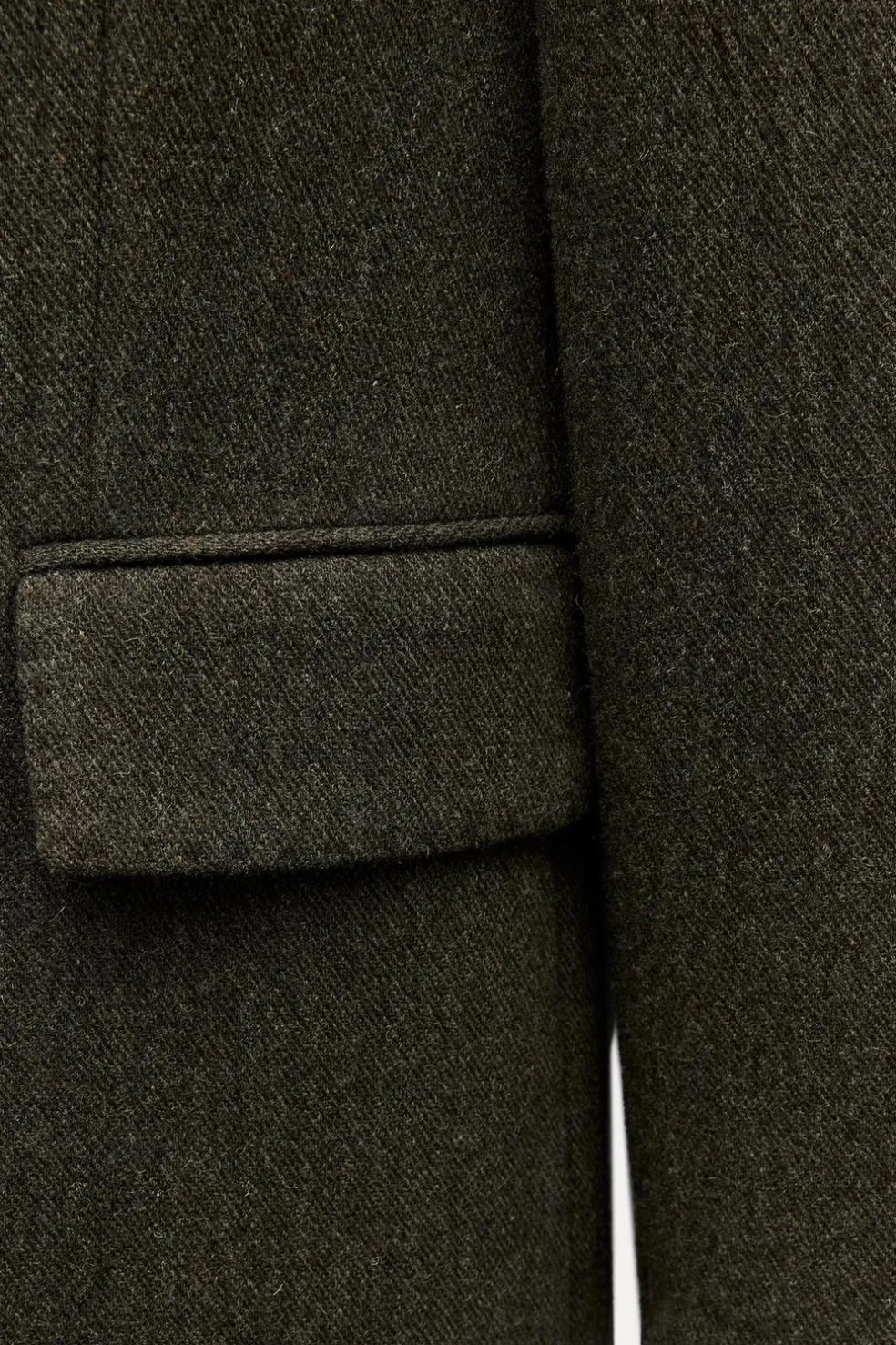 ZARA Sobretudos / Anoraques^CASACO COMPRIDO COM LÃ ZW COLLECTION Musgo