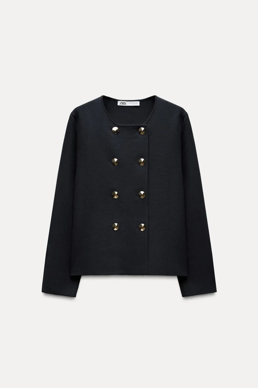 ZARA Cardigan / Camisolas|Malha^CASACO CRUZADO DE MALHA LISA Azul-marinho