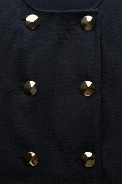ZARA Cardigan / Camisolas|Malha^CASACO CRUZADO DE MALHA LISA Azul-marinho