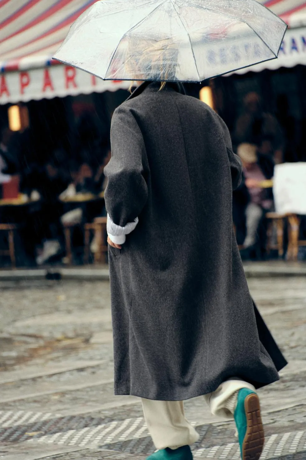 ZARA Winter Layersnew|Sobretudos / Anoraques^CASACO CRUZADO OVERSIZE Cinzento