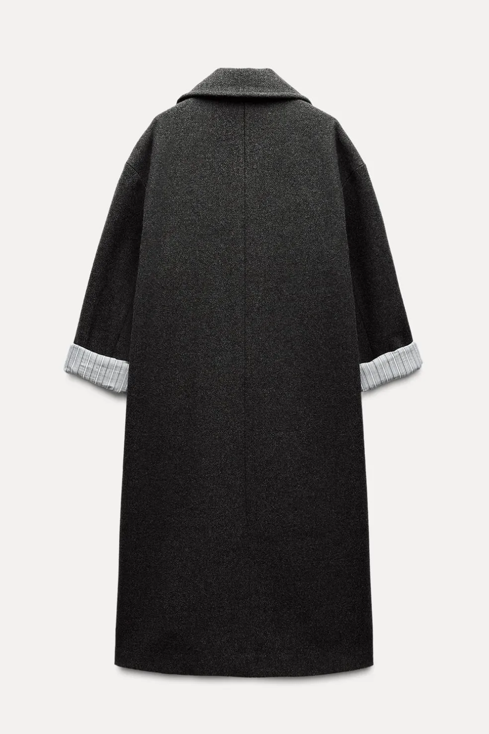ZARA Winter Layersnew|Sobretudos / Anoraques^CASACO CRUZADO OVERSIZE Cinzento