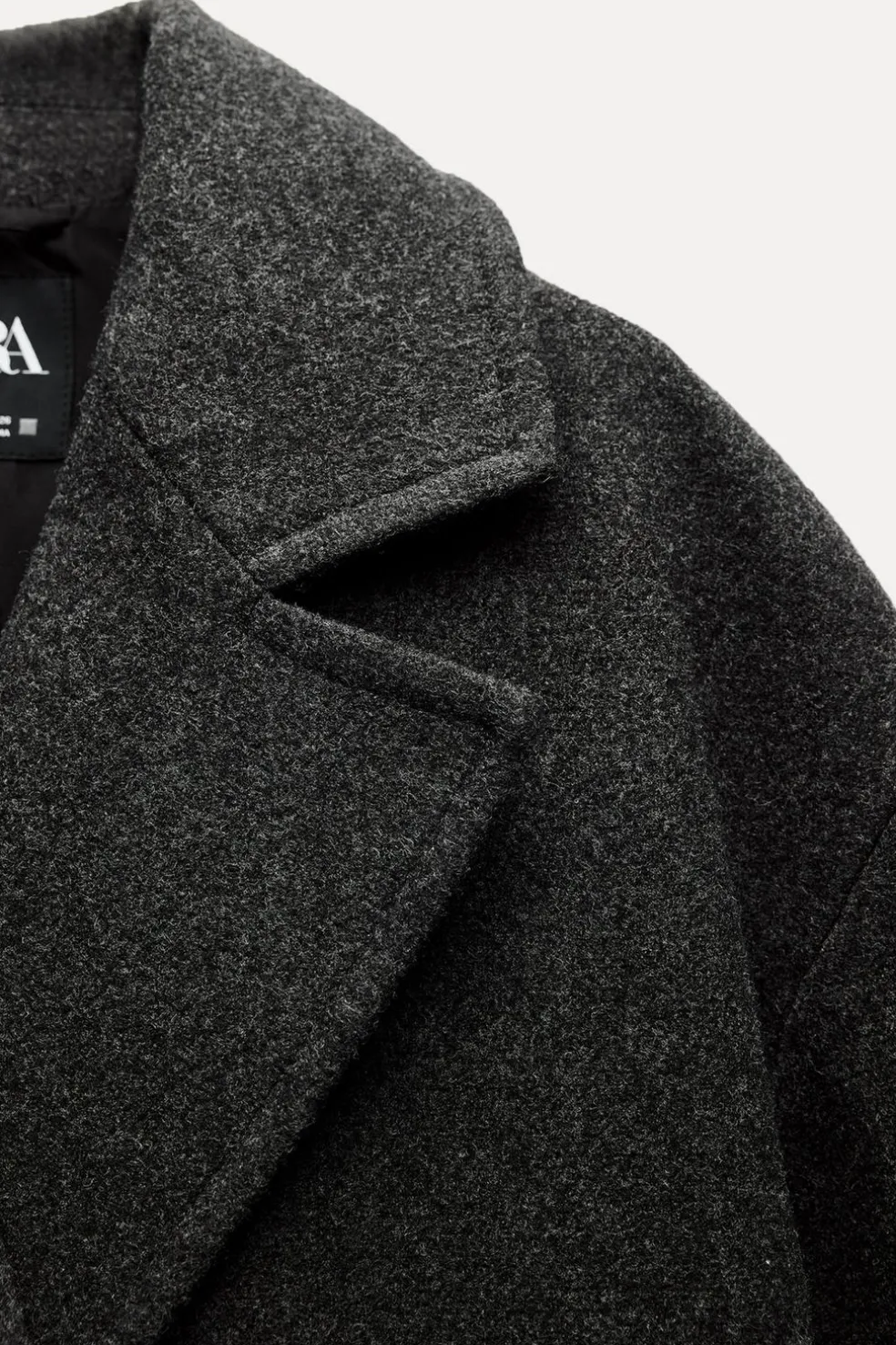 ZARA Winter Layersnew|Sobretudos / Anoraques^CASACO CRUZADO OVERSIZE Cinzento