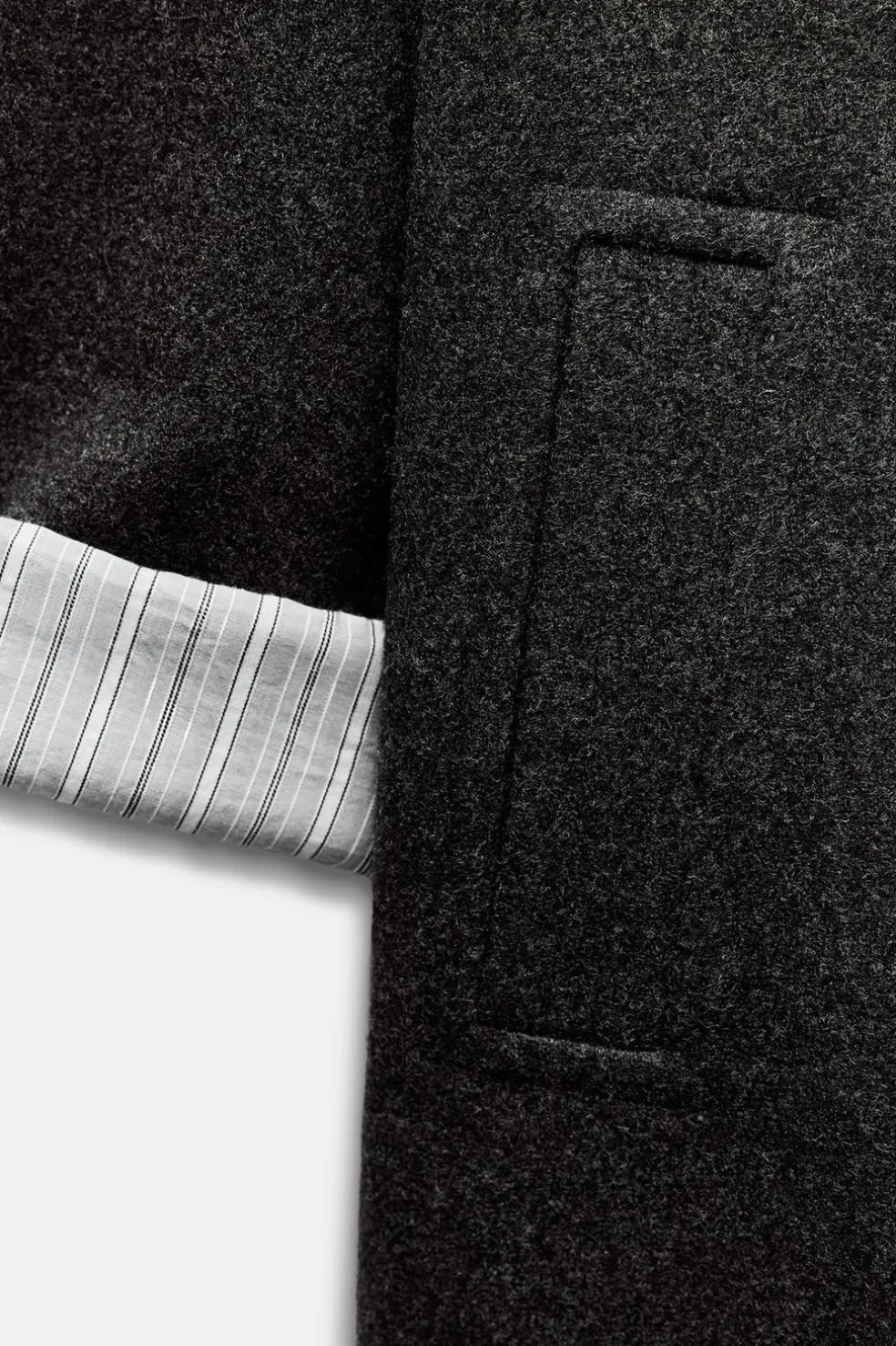 ZARA Winter Layersnew|Sobretudos / Anoraques^CASACO CRUZADO OVERSIZE Cinzento
