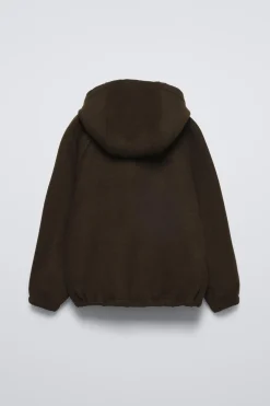 CASACO CURTO CAPUZ COM LÃ-ZARA Store