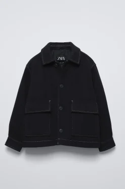 CASACO CURTO COM PESPONTO-ZARA Online