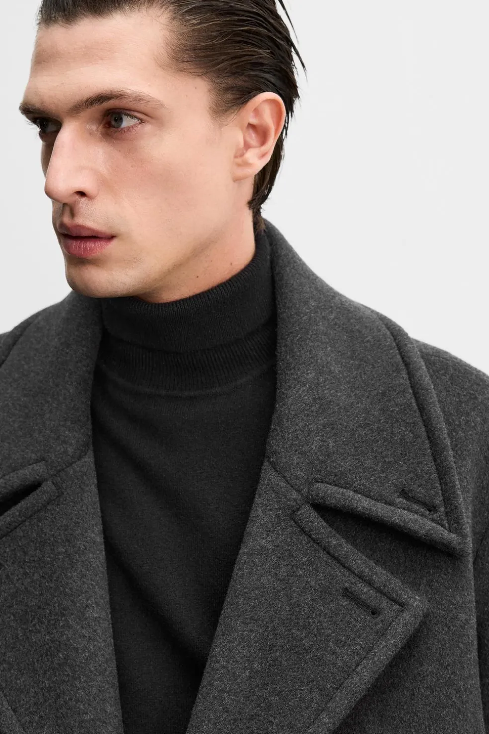 ZARA Vestuário De Inverno|Sobretudos / Gabardinas^CASACO CURTO DE MISTURA DE LÃ MANTECO Cinzento