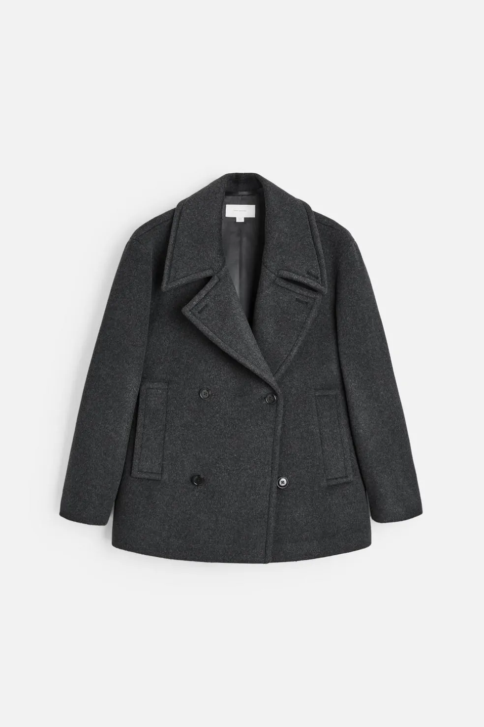 ZARA Vestuário De Inverno|Sobretudos / Gabardinas^CASACO CURTO DE MISTURA DE LÃ MANTECO Cinzento