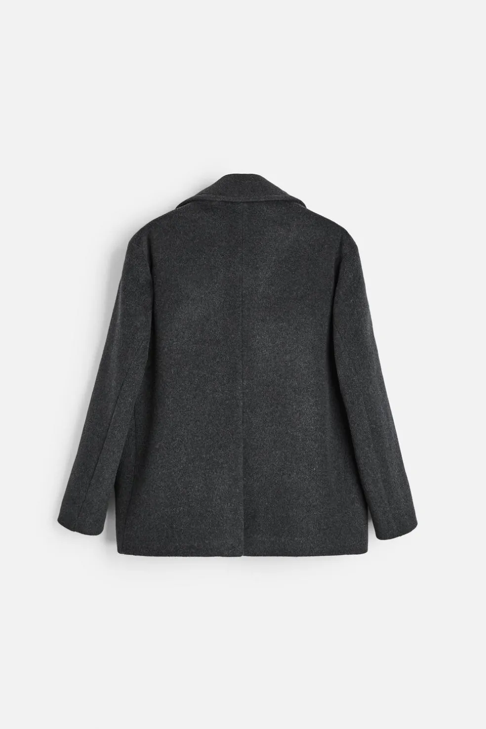 ZARA Vestuário De Inverno|Sobretudos / Gabardinas^CASACO CURTO DE MISTURA DE LÃ MANTECO Cinzento
