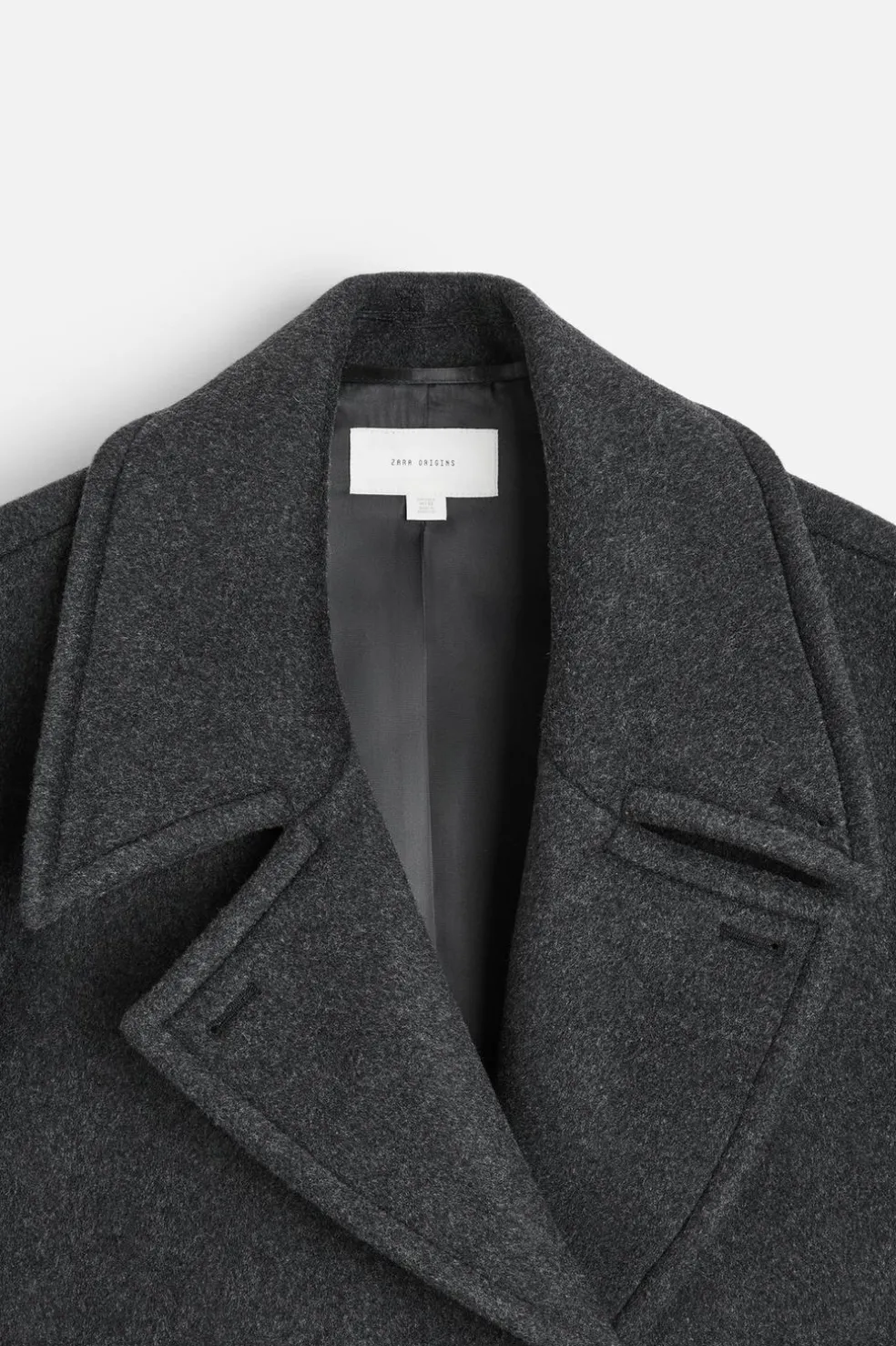 ZARA Vestuário De Inverno|Sobretudos / Gabardinas^CASACO CURTO DE MISTURA DE LÃ MANTECO Cinzento