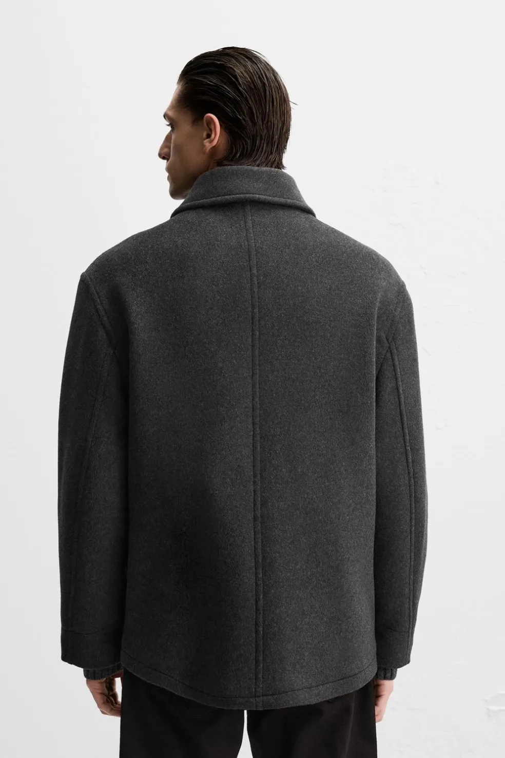 ZARA Vestuário De Inverno|Blusões^CASACO CURTO DE MISTURA DE LÃ MANTECO Cinzento