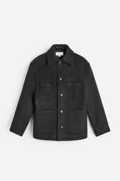 ZARA Vestuário De Inverno|Blusões^CASACO CURTO DE MISTURA DE LÃ MANTECO Cinzento
