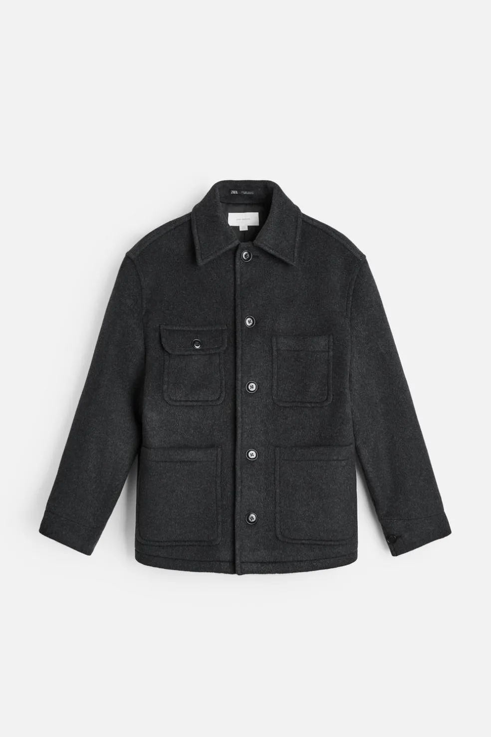 ZARA Vestuário De Inverno|Blusões^CASACO CURTO DE MISTURA DE LÃ MANTECO Cinzento