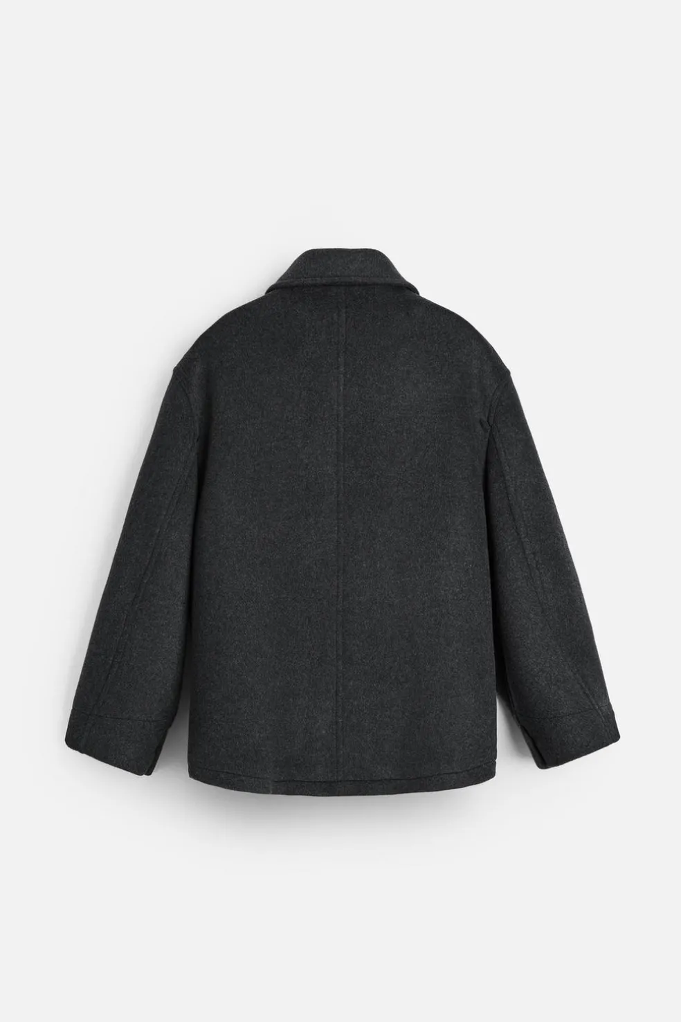 ZARA Vestuário De Inverno|Blusões^CASACO CURTO DE MISTURA DE LÃ MANTECO Cinzento