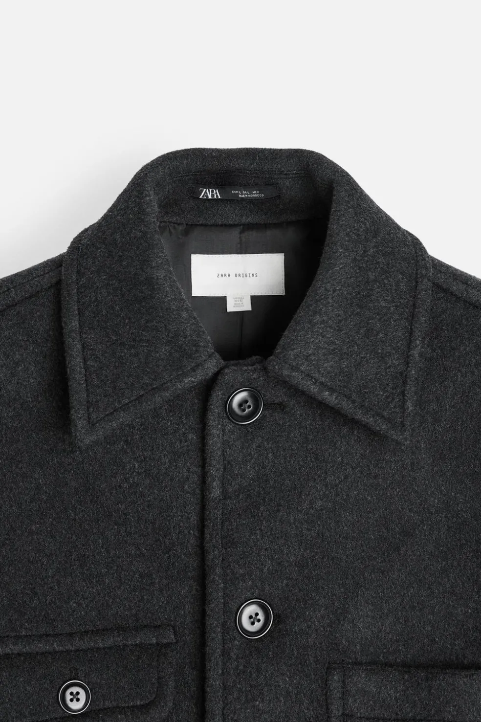 ZARA Vestuário De Inverno|Blusões^CASACO CURTO DE MISTURA DE LÃ MANTECO Cinzento