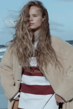 ZARA Winter Layersnew|Blusões^CASACO DE DUPLA FACE COM EFEITO DE PELO ENCARACOLADO Castanho-claro