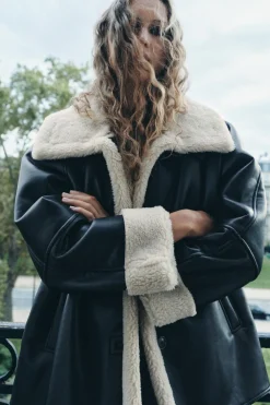 ZARA Winter Layersnew|Sobretudos / Anoraques^CASACO DE DUPLA FACE ZW COLLECTION Preto