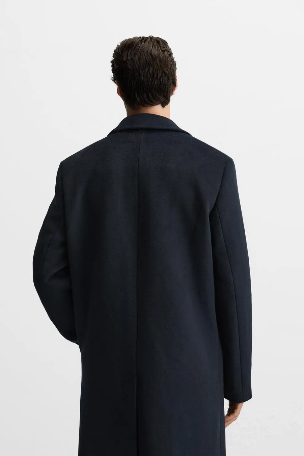 ZARA Vestuário De Inverno|Sobretudos / Gabardinas^CASACO DE FAZENDA COM LÃ Azul-marinho