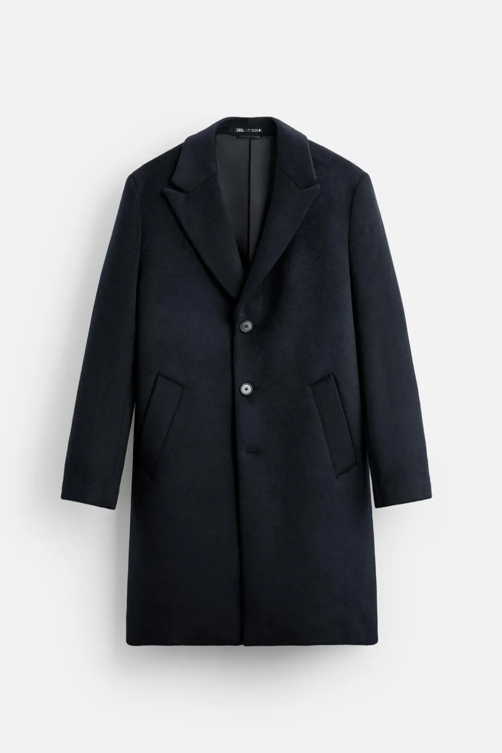 ZARA Vestuário De Inverno|Sobretudos / Gabardinas^CASACO DE FAZENDA COM LÃ Azul-marinho