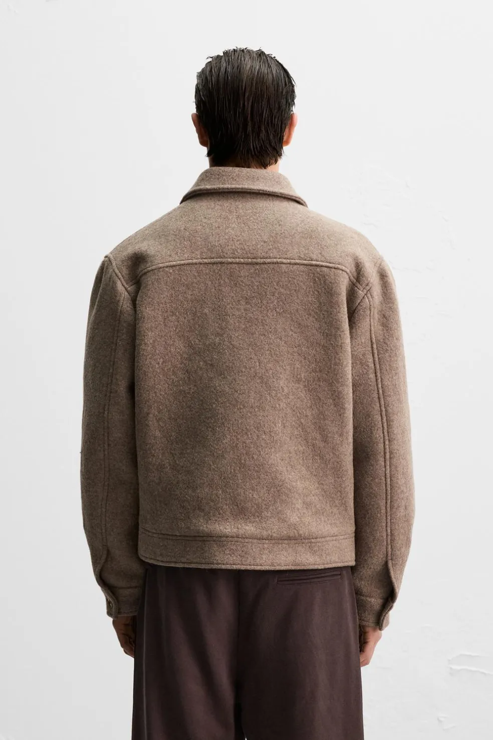 ZARA Vestuário De Inverno|Blusões^CASACO DE LÃ Cinzento-toupeira