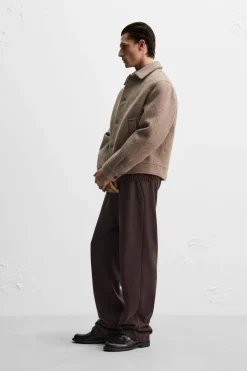 ZARA Vestuário De Inverno|Blusões^CASACO DE LÃ Cinzento-toupeira