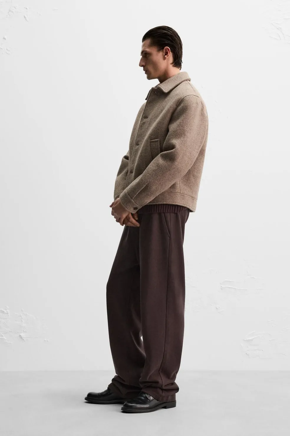 ZARA Vestuário De Inverno|Blusões^CASACO DE LÃ Cinzento-toupeira