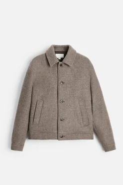 ZARA Vestuário De Inverno|Blusões^CASACO DE LÃ Cinzento-toupeira