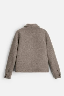 ZARA Vestuário De Inverno|Blusões^CASACO DE LÃ Cinzento-toupeira
