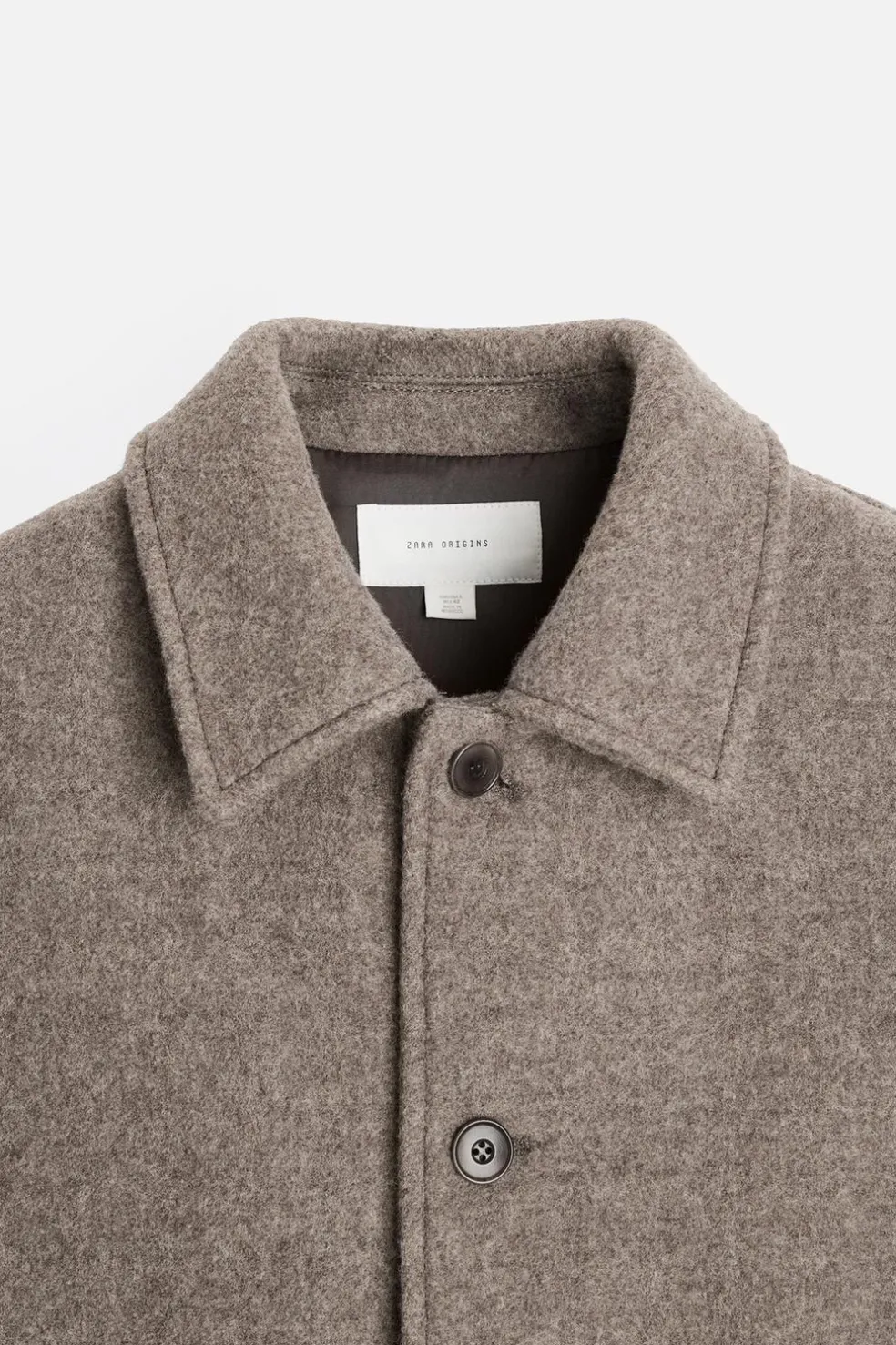 ZARA Vestuário De Inverno|Blusões^CASACO DE LÃ Cinzento-toupeira