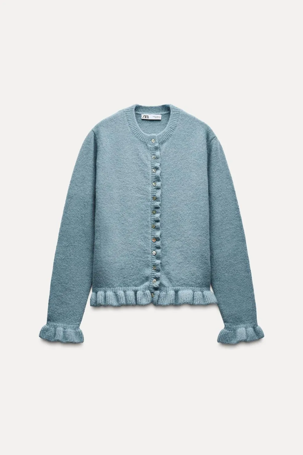 ZARA Tops / Bodies^CASACO DE MALHA COM FOLHOS Azul / Cinzento