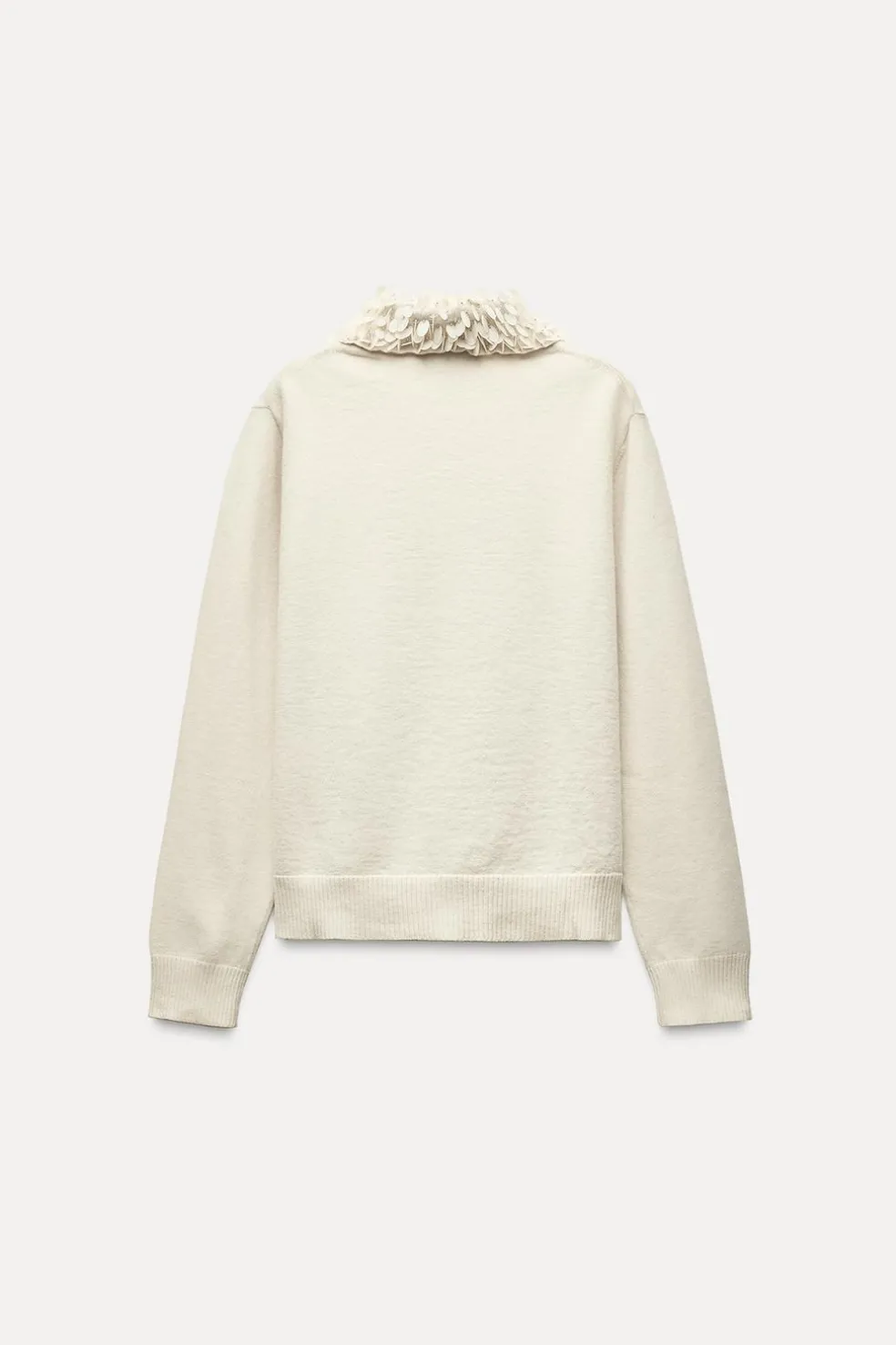 ZARA Cardigan / Camisolas|Malha^CASACO DE MALHA COM MISSANGAS E LÃ Cru
