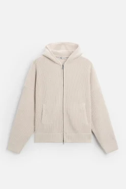 ZARA Camisola / Casacos|Sweatshirts^CASACO DE MALHA COM TEXTURA ESTRUTURADA Bege-claro