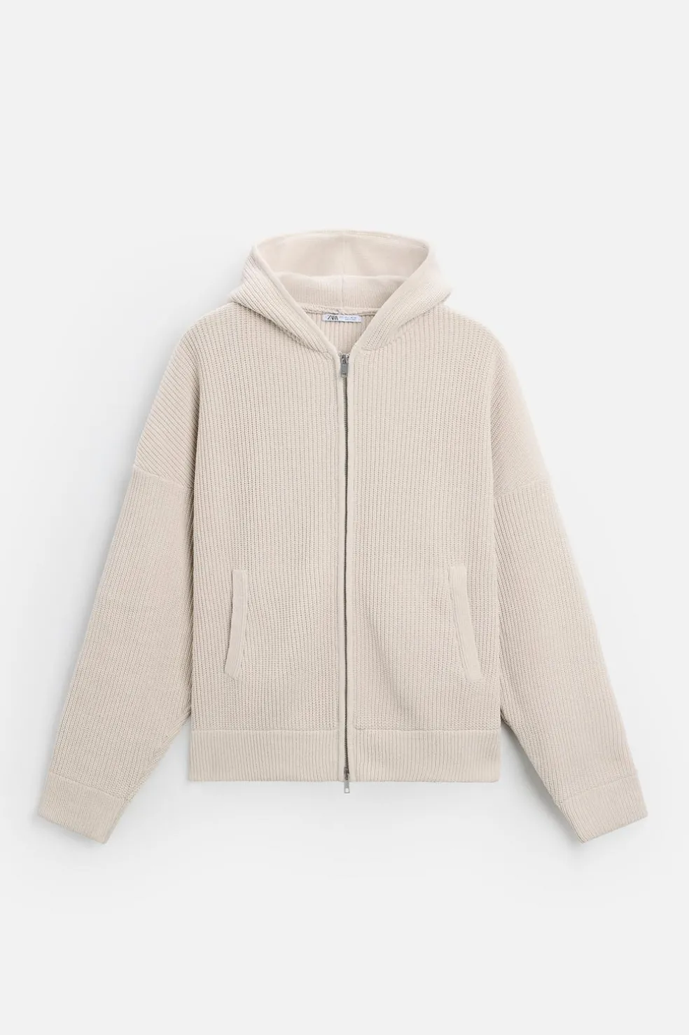 ZARA Camisola / Casacos|Sweatshirts^CASACO DE MALHA COM TEXTURA ESTRUTURADA Bege-claro