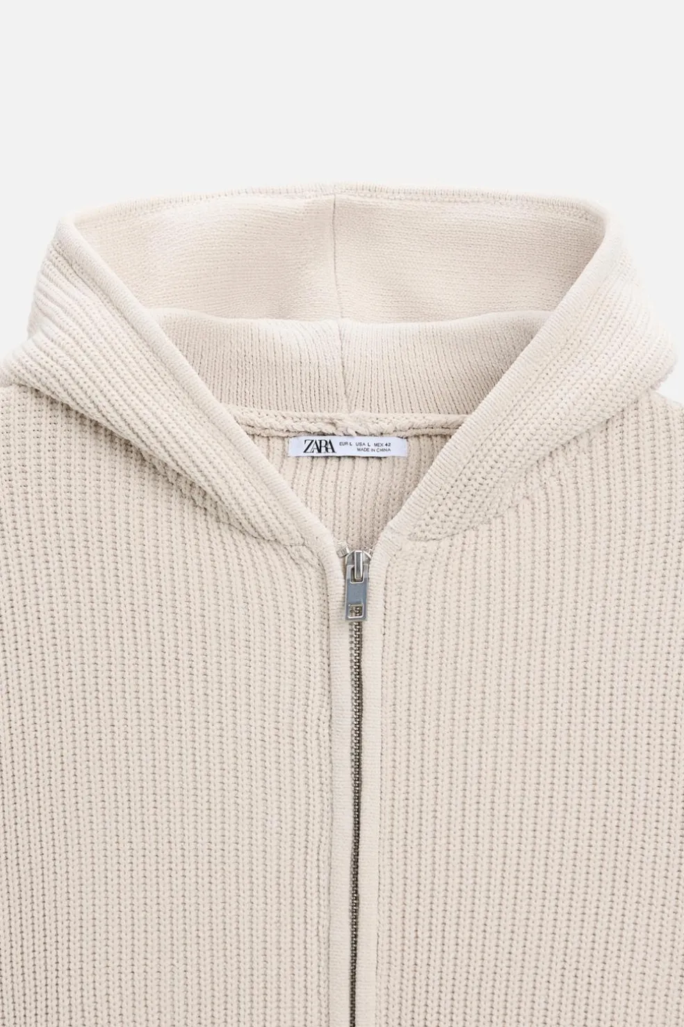 ZARA Camisola / Casacos|Sweatshirts^CASACO DE MALHA COM TEXTURA ESTRUTURADA Bege-claro