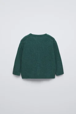 CASACO DE MALHA EM V-ZARA Cheap
