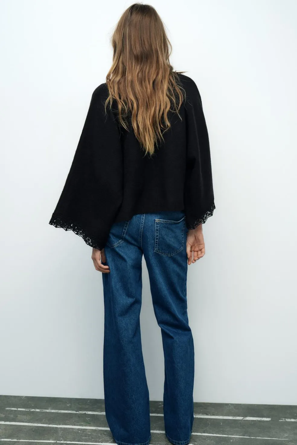 ZARA Cardigan / Camisolas|Malha^CASACO DE MALHA MANGA LARGA Preto