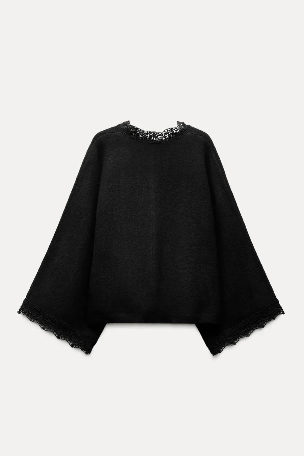 ZARA Cardigan / Camisolas|Malha^CASACO DE MALHA MANGA LARGA Preto