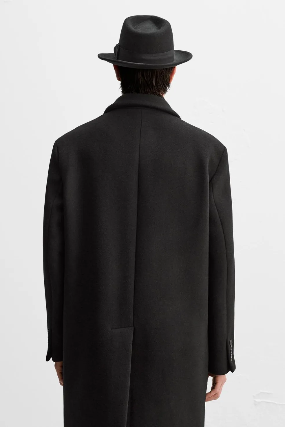 ZARA Vestuário De Inverno|Sobretudos / Gabardinas^CASACO DE MISTURA DE LÃ MANTECO Preto