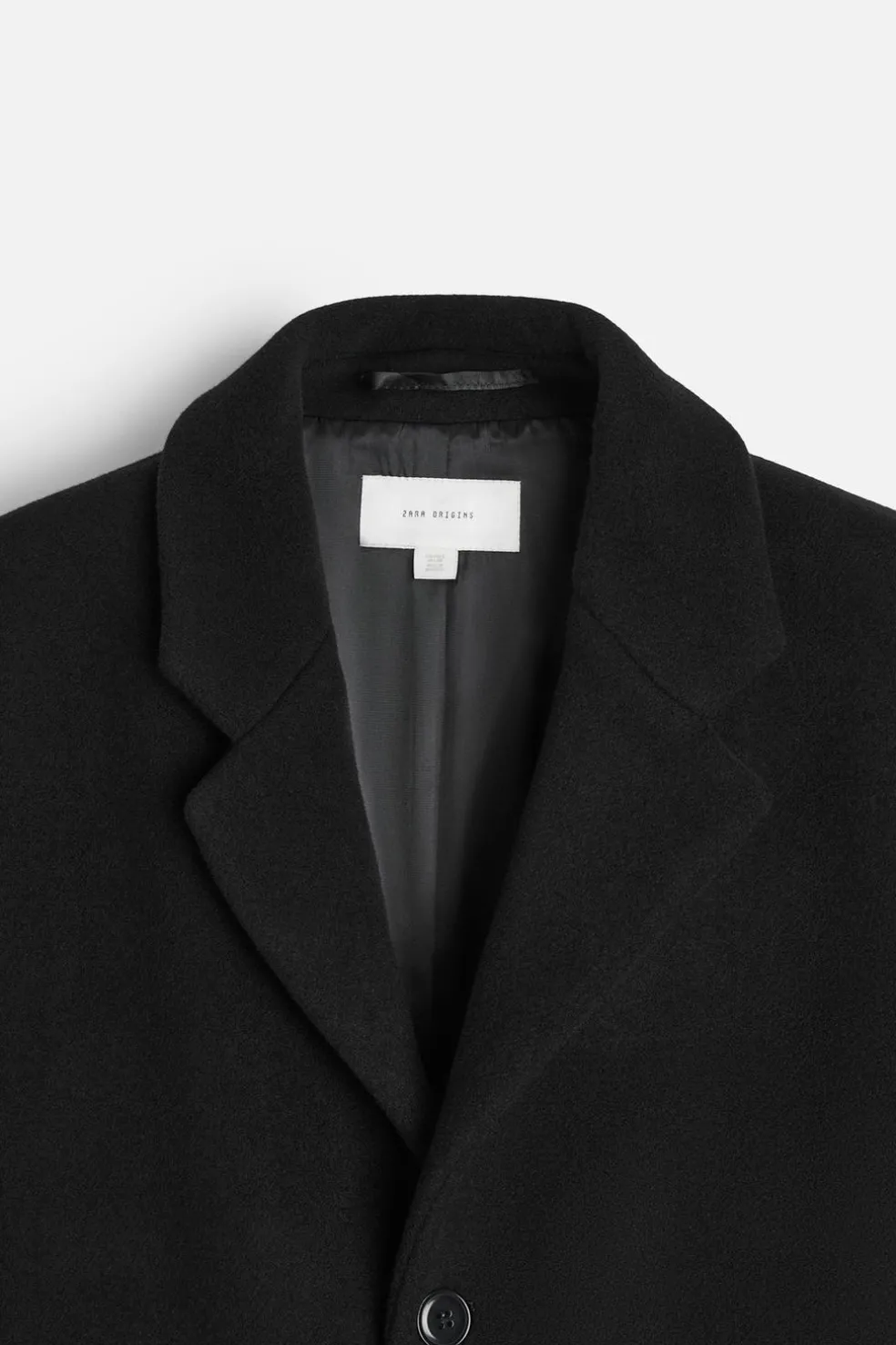 ZARA Vestuário De Inverno|Sobretudos / Gabardinas^CASACO DE MISTURA DE LÃ MANTECO Preto