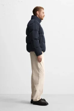 ZARA Vestuário De Inverno|Blusões^CASACO DE PENAS 100% PENAS Azul-marinho