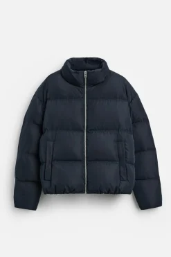 ZARA Vestuário De Inverno|Blusões^CASACO DE PENAS 100% PENAS Azul-marinho