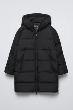 CASACO DE PENAS E PENUGEM COMPRIDO-ZARA Cheap