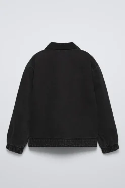 CASACO DENIM BORDADO-ZARA Outlet