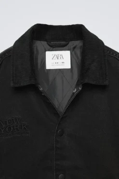 CASACO DENIM BORDADO-ZARA Outlet