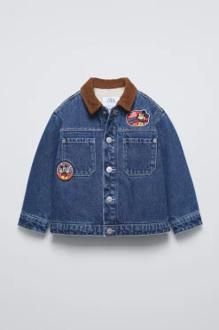 CASACO DENIM COM EFEITO DE PELO ENCARACOLADO MICKEY MOUSE © DISNEY-ZARA New