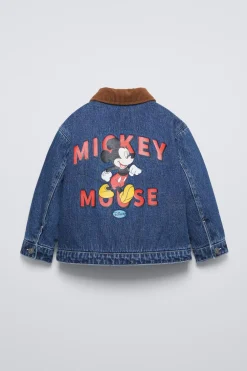 CASACO DENIM COM EFEITO DE PELO ENCARACOLADO MICKEY MOUSE © DISNEY-ZARA New