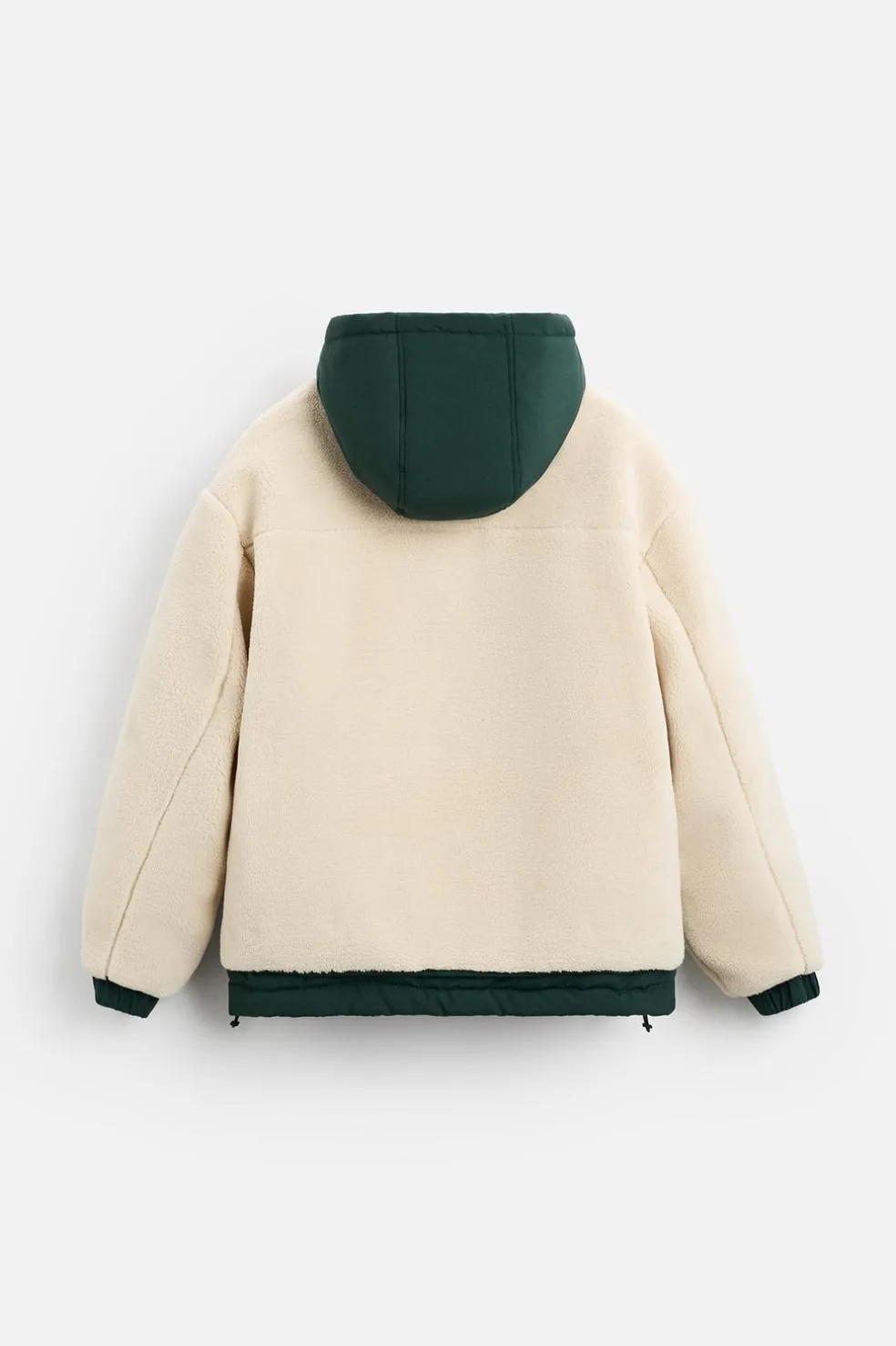 ZARA Vestuário De Inverno|Blusões^CASACO EFEITO DE PELO ENCARACOLADO COMBINADO Branco-marfim