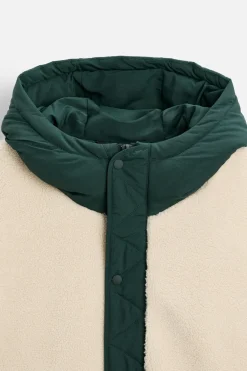 ZARA Vestuário De Inverno|Blusões^CASACO EFEITO DE PELO ENCARACOLADO COMBINADO Branco-marfim